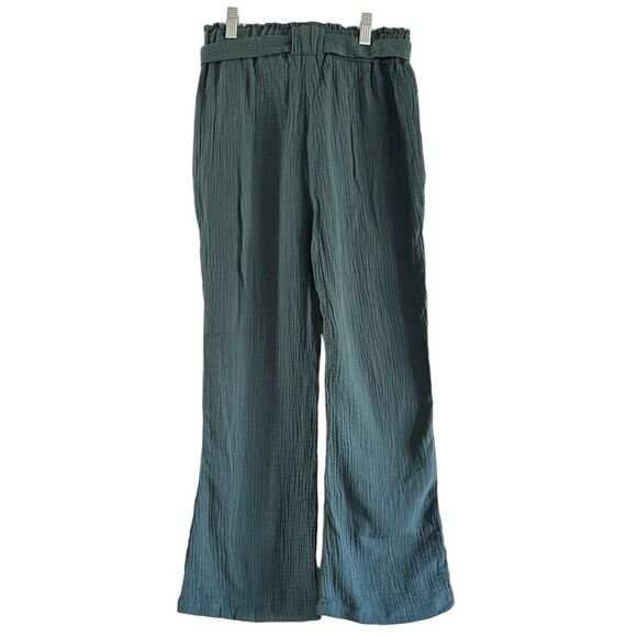 Sincerely Jules Gauze Belted Relaxed Pants, Women's Size S, Green NEW B20 - Picture 2 of 7